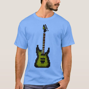 Hochgezogene Pixel grüner Burst Elektrische Gitarr T-Shirt