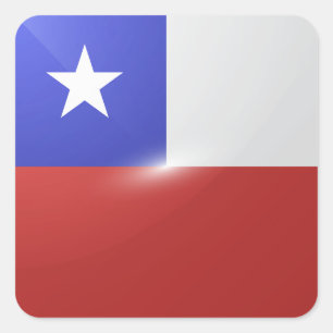 Hochglanzflagge des Chilen Quadratischer Aufkleber