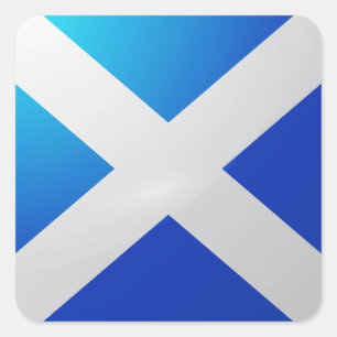 Hochglanzflagge für Schottland Quadratischer Aufkleber