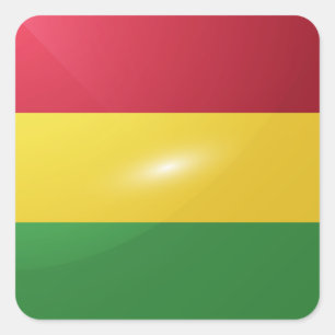 Hochglanzflagge in Bolivien Quadratischer Aufkleber
