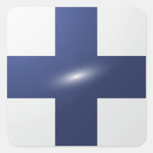 Hochglanzflagge in Finnland Quadratischer Aufkleber