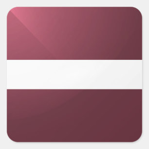 Hochglanzflagge in Lettland Quadratischer Aufkleber