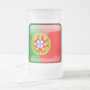 Hochglanzflagge in Portugal Mattglas Bierglas