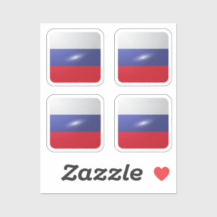 Hochglanzflagge in Russland Aufkleber