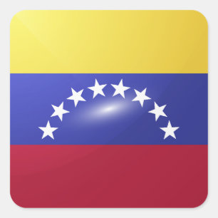 Hochglanzflagge in Venezuela Quadratischer Aufkleber