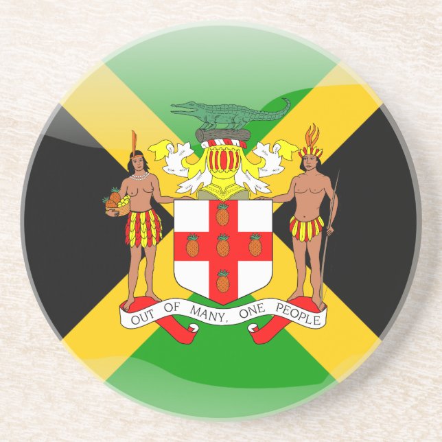 Hochglanzflagge Sandstein Untersetzer (Vorne)