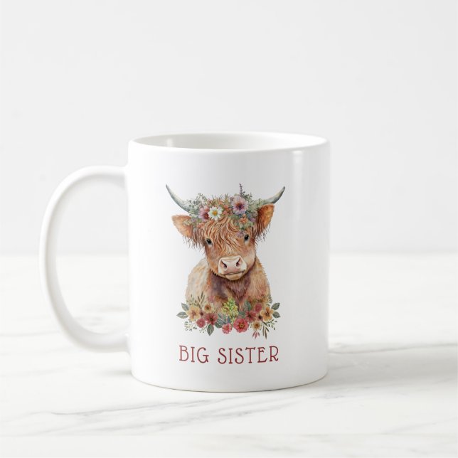 Hochglanzkühe Niedliches Design Floral Pastell Kaffeetasse (Links)