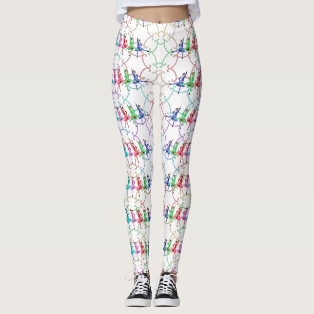 Hochglanztanzmehrfarbige Leggings (Vorderseite)