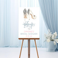 Hochhackiges Schuh Brautparty Willkommensschild Po