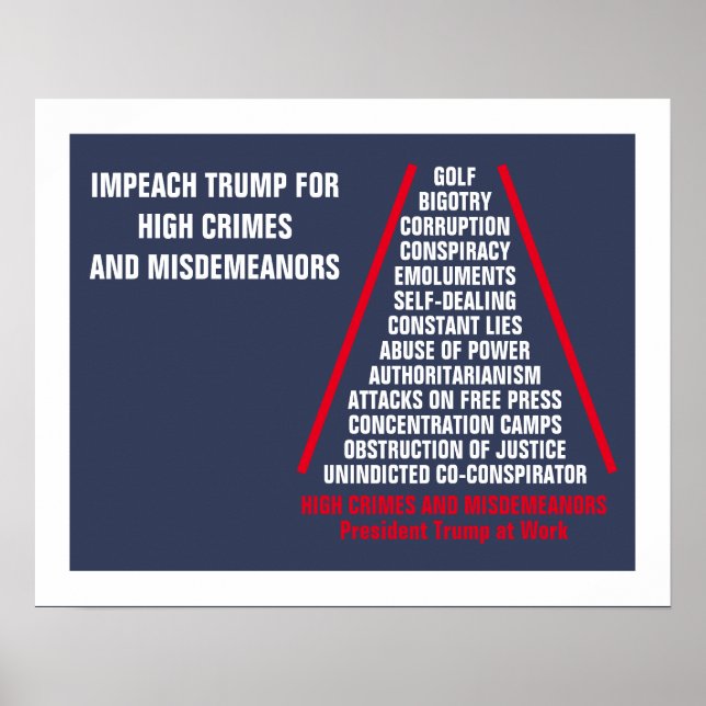Hochkriminalität und Verfehlungen: Trump wird von  Poster (Vorne)