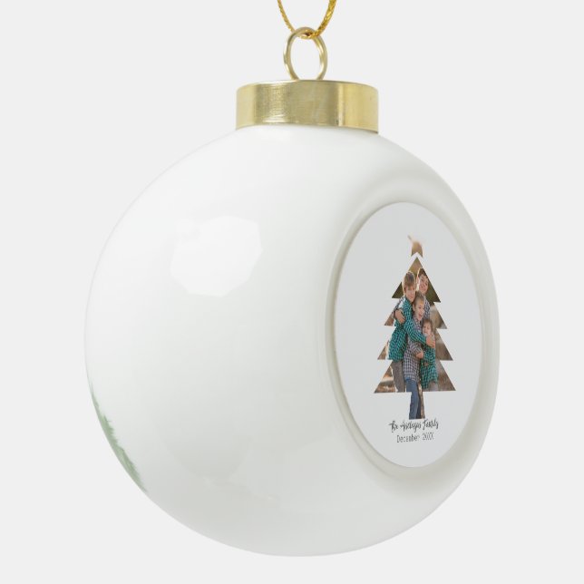 Hochladen des Familienbildes in eine Weihnachtsbau Keramik Kugel-Ornament (Links)