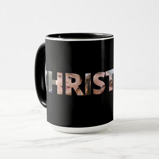 Hochladen Ihres Fotos in Text Christmas Black Tasse (Vorderseite Links)