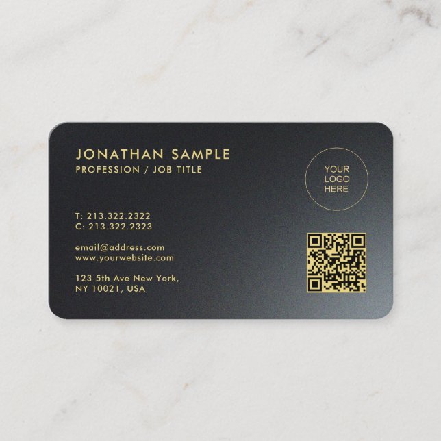 Hochladen Ihres QR-Logos mit benutzerdefiniertem Q Visitenkarte (Vorderseite)