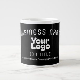 Hochladen Logo Retro-Modern Schwarz & Weiß (editie Jumbo-Tasse