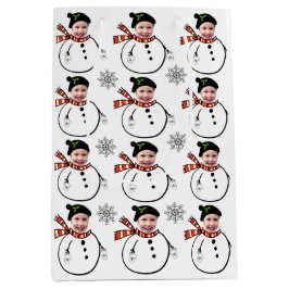 Hochladen von Gesicht Foto Niedlich Snowman und Sc Mittlere Geschenktüte