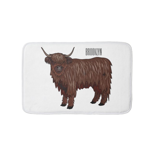 Hochland Cow Cartoon Badematte (Vorderseite)