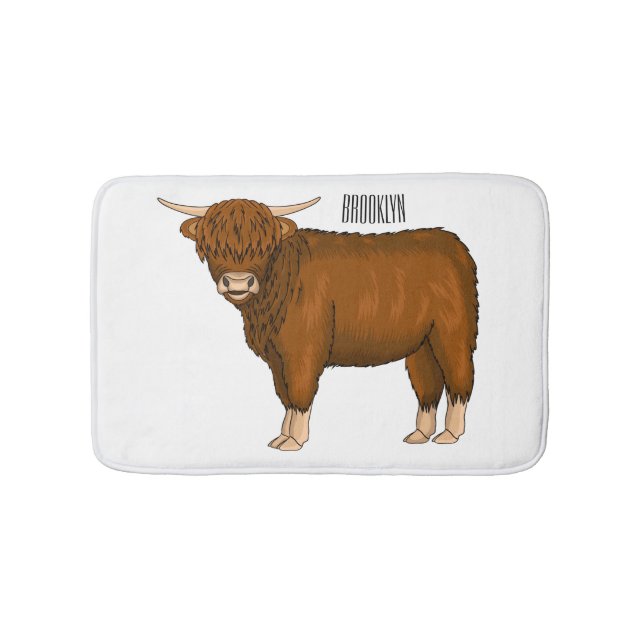 Hochland Cow Cartoon Badematte (Vorderseite)