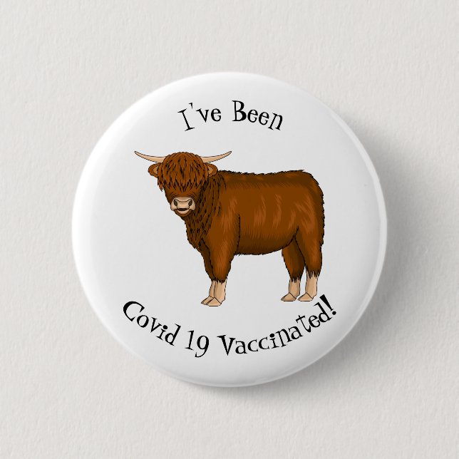 Hochland Cow Cartoon Button (Vorderseite)