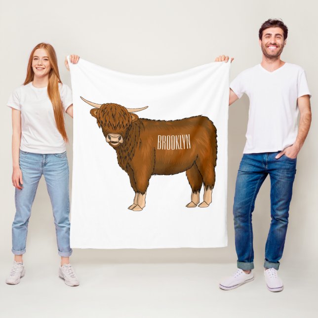 Hochland Cow Cartoon Fleecedecke (Beispiel)