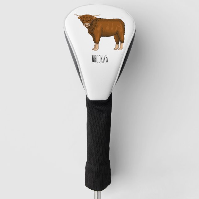 Hochland Cow Cartoon Golf Headcover (Vorderseite)