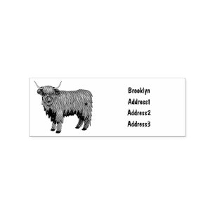 Hochland Cow Cartoon Gummistempel