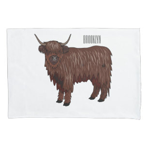 Hochland Cow Cartoon Kissenbezug