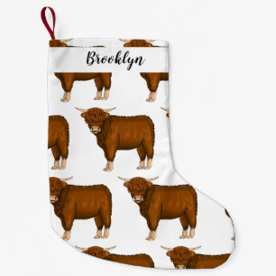 Hochland Cow Cartoon Kleiner Weihnachtsstrumpf