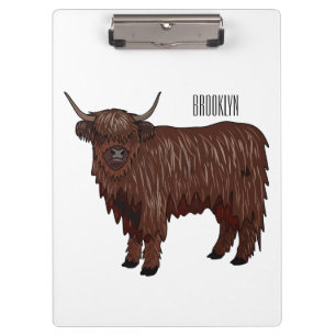 Hochland Cow Cartoon Klemmbrett