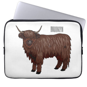 Hochland Cow Cartoon Laptopschutzhülle