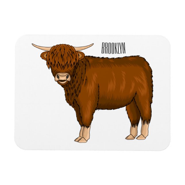 Hochland Cow Cartoon Magnet (Horizontal)