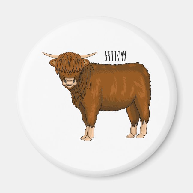 Hochland Cow Cartoon Magnet (Vorne)