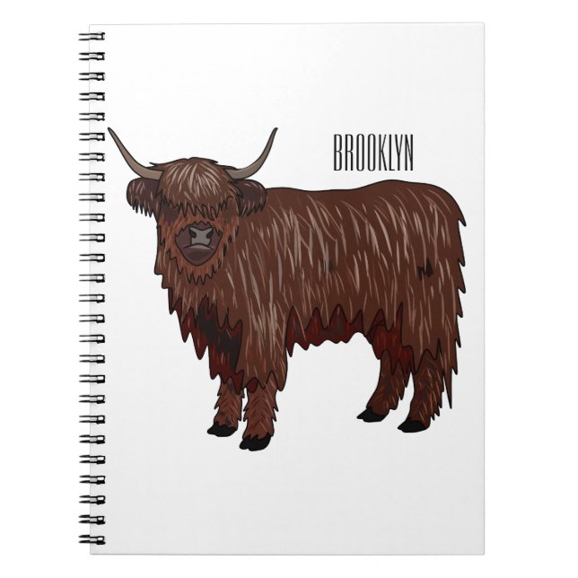 Hochland Cow Cartoon Notizblock (Vorderseite)
