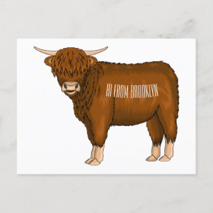 Hochland Cow Cartoon Postkarte
