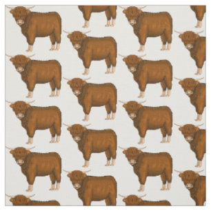 Hochland Cow Cartoon Stoff