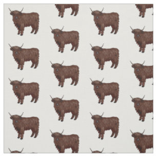 Hochland Cow Cartoon Stoff