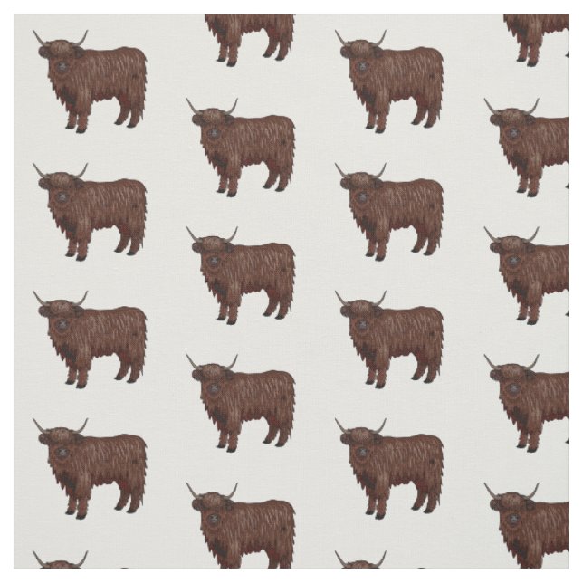 Hochland Cow Cartoon Stoff (Muster)