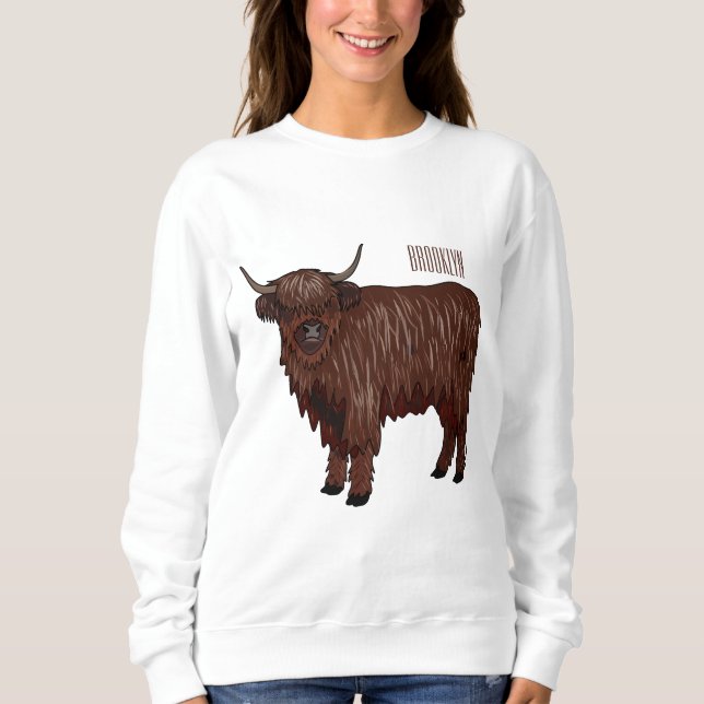 Hochland Cow Cartoon Sweatshirt (Vorderseite)