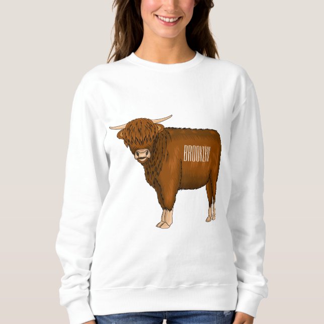 Hochland Cow Cartoon Sweatshirt (Vorderseite)