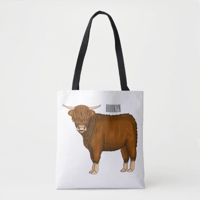 Hochland Cow Cartoon Tasche (Vorderseite)