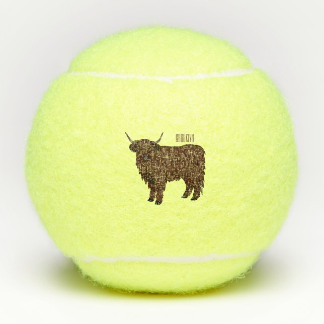 Hochland Cow Cartoon Tennisbälle (Vorderseite)