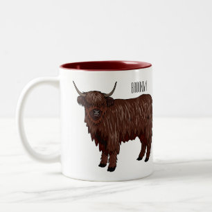 Hochland Cow Cartoon Zweifarbige Tasse