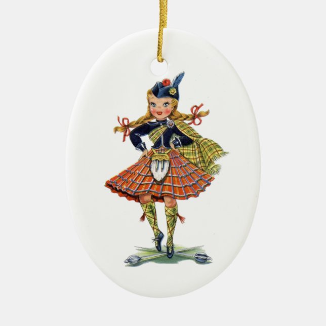 Hochland-Klinge-Tanz Keramik Ornament (Vorne)