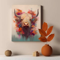 Hochland Kuh Art Print Farmyard Wall Decke