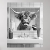 Hochland Kuh Brushing Zähne Zahnfleisch Spaß Bad