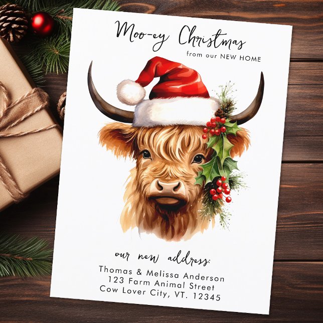 Hochland-Kuh-Fest Farm Tierweihnachtsbewegung Postkarte (Von Creator hochgeladen)