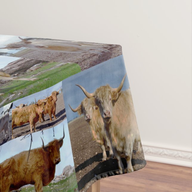 Hochland-Kuh-FotoCollage, Tischdecke (Beispiel)