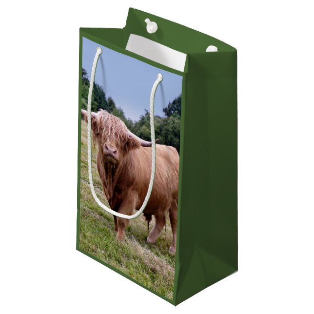 Hochland-Kuh-Geschenk-Tasche Kleine Geschenktüte (Vorderseite Schrägansicht)