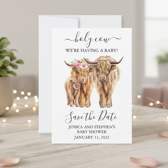 Hochland Kuh Paare Dusche Save the Date (Von Creator hochgeladen)