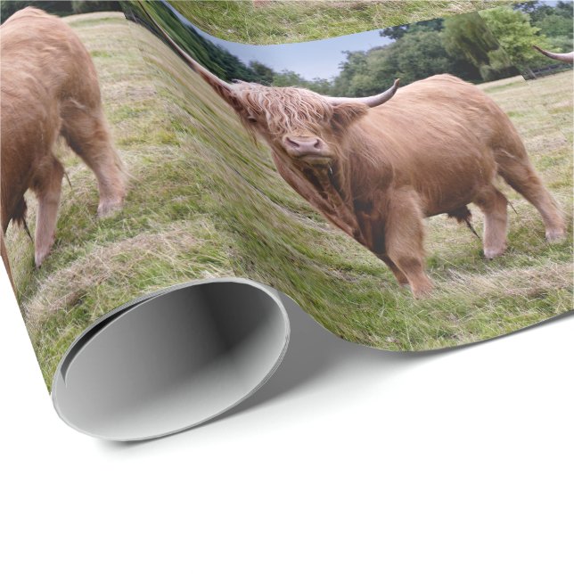 Hochland-Kuh-Packpapier Geschenkpapier (Rolleneckpunkt)