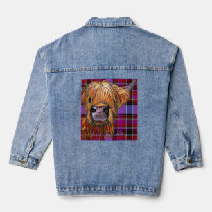 Hochland Kuh Print Animal Print ' Henry on Tartan Jeansjacke